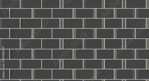 Dark grey brick wall texture, repeating pattern with white grout lines