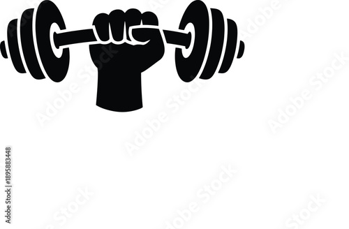 Heavy iron dumbbell isolated on a white background for fitness bodybuilding and strength training gym workout equipment
