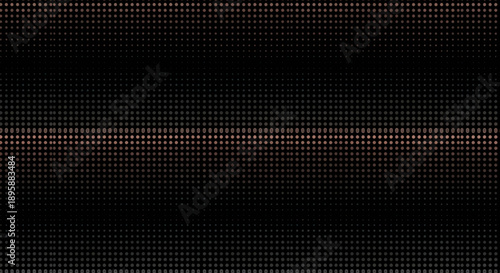 Abstract digital noise pattern with horizontal line of small squares on dark background