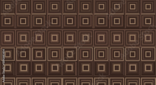 Geometric square pattern in shades of brown, repeating tile design with concentric squares.