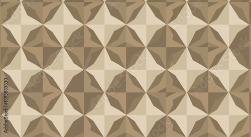 Geometric pattern of brown diamond shapes and squares, flat design vector