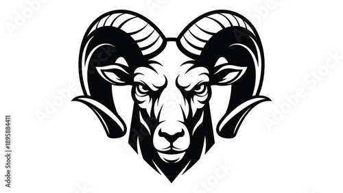 Stylized ram head logo Vector