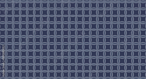 Dark blue background with repeating geometric star-shaped pattern in a lighter shade of blue, flat design.