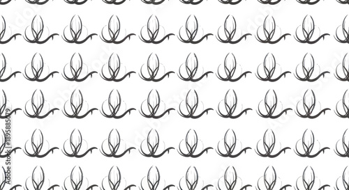 Repeated organic cotton plant motifs in a simple, hand-drawn sketch style on a white background.