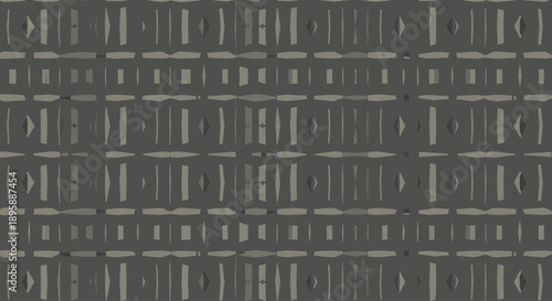 Abstract geometric pattern with vertical rectangles and diamond shapes in muted grey tones, flat design style.