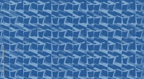Abstract geometric pattern of interlocking blue shapes with subtle 3D effect