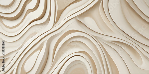 Elegant 3D Wooden Surface Texture with Organic Wave Lines and Natural Wood Grain Detail Variation 