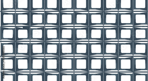Geometric dark blue square grid pattern with white hollow centers, abstract design