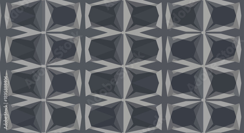 Geometric abstract pattern with overlapping dark grey shapes and lines, modern digital art.
