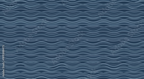 Seamless wavy lines pattern in shades of blue, repeating horizontal design