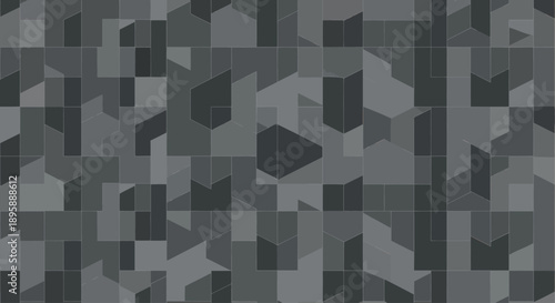 Abstract geometric mosaic pattern in shades of grey, modern graphic design.
