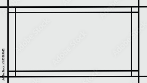 Clean Black Rectangular Line Border with Large Copy Space. Minimal, Modern Frame Design Ideal for Posters, Invitations, Branding, Presentations and Web Layouts.
