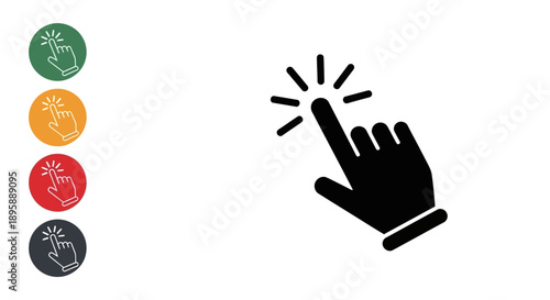 Clicking Hand Icon. Finger Pointing Symbol. Vector Illustration