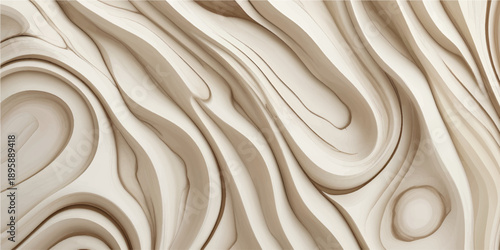 Elegant Hardwood Wave Texture with Sculpted Timber Surface Pattern Variation 