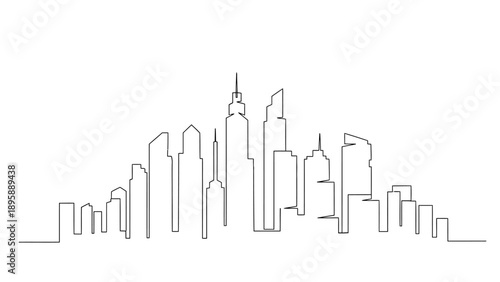 Aerial view of a cityscape with modern skyscrapers and urban landscape