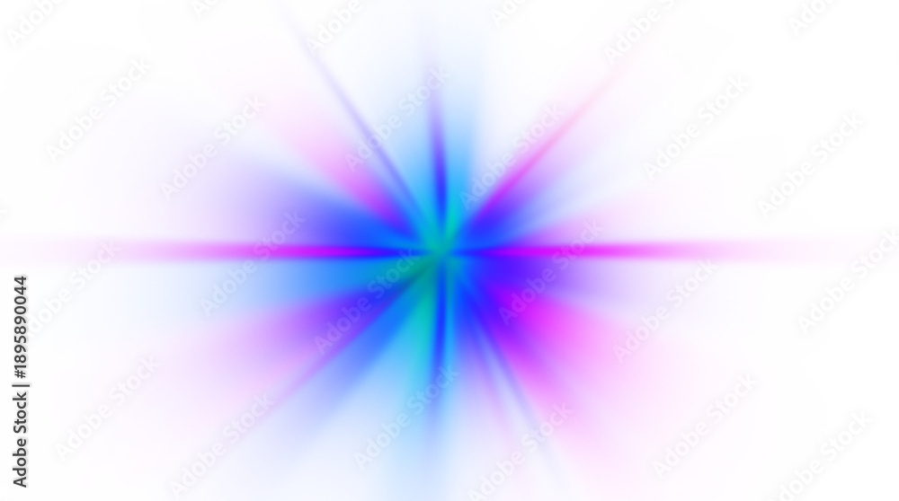 Fototapeta premium Electric Blue Optical Flare Featuring Soft Pink Horizontal Streaks