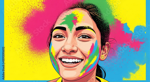 Woman's face with floral crown line drawing elegant illustration of flowers in hair minimalist portrait with nature elements