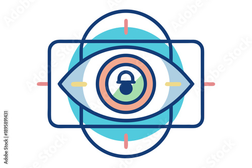 secure iris lock scanning system icon