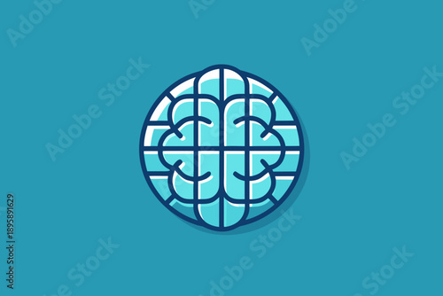 brain formed in spherical grid lattice icon
