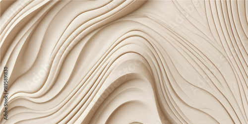 Abstract Topographic Wooden Texture with Carved Flowing Lines and Modern Interior Style Variation 