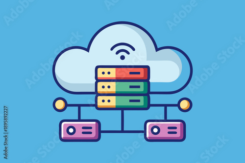 Cloud Server Data Network Icon