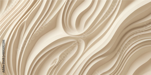 A smooth wood texture background featuring a creamy chocolate swirl design with golden liquid ripples and a soft silk motion pattern