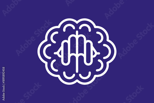 brain echo wave pattern icon