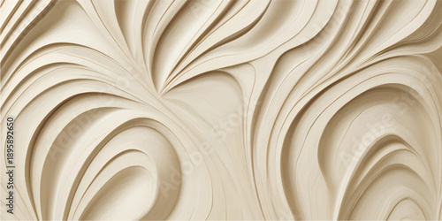 Creamy chocolate swirl wooden texture background with smooth spiral pattern and golden brown design