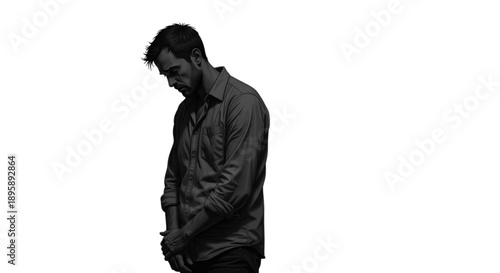 Man in thoughtful pose