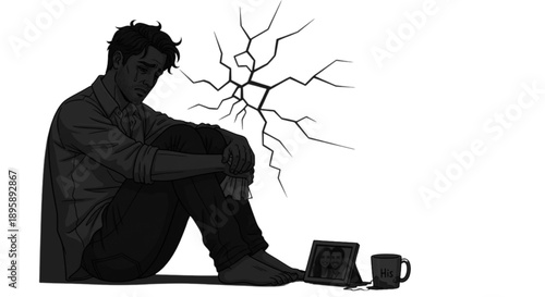 Man struggling with work stress