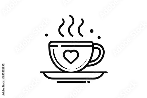 cup steam heart shape