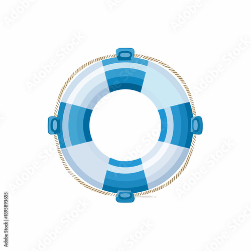 Blue pastel striped float rubber buoy.