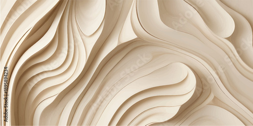 Wood grain and golden silk textile pattern create a luxury fabric backdrop with soft, flowing curves and light