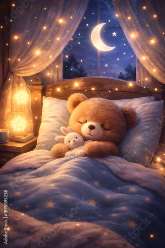 christmas card with teddy bear