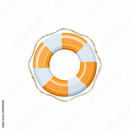 Orange pastel striped float rubber buoy.