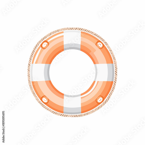 Orange pastel striped float rubber buoy.