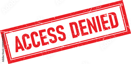 Red Distressed Rubber Stamp Impression with Access Denied Text on White