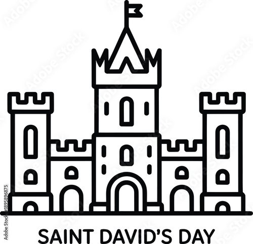 Castle icon for Saint David's Day celebration