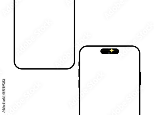 Innovative Mobile Design: A modern smartphone silhouette showcases a sleek screen, a cutting-edge design, and a user-friendly interface.