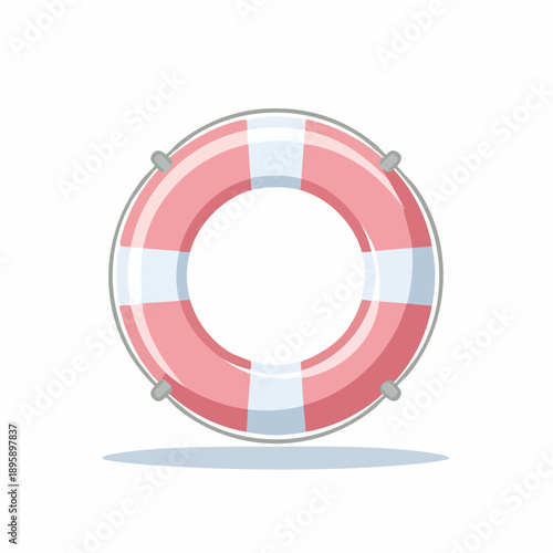 Red pastel striped float rubber buoy.
