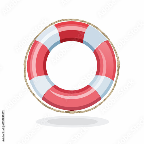 Red pastel striped float rubber buoy.