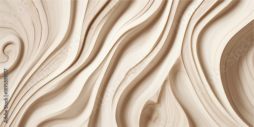 Abstract White Wooden Wall Texture With 3D Carved Wave Design For Interior Architecture And Luxury Wall Panels