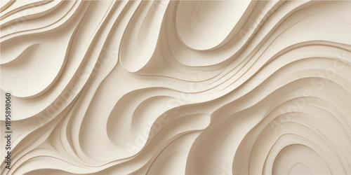 Modern White Wood Texture Background With Carved Layered Pattern For Interior Wall Decoration And Architectural Design Use