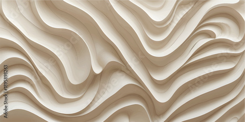 White wood texture with soft silk satin cream fabric and luxurious smooth wave pattern background