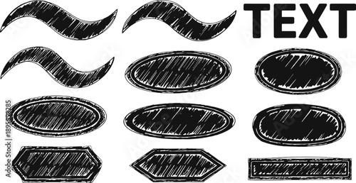 Colorful Hand Drawn Line With Pencil Crayon Or Pen Stroke Marks For Underline Emphasis In Text Design