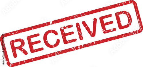 Distressed red rubber stamp featuring the word RECORDED against a pristine white backdrop