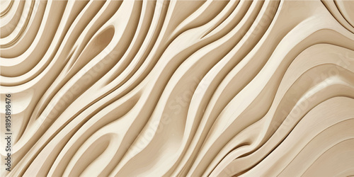 Natural brown wood texture with wave-like grain patterns inspired by sand dunes and beach landscapes