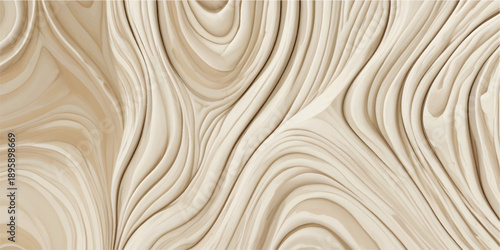 Wooden waves of light, natural texture and smooth curves