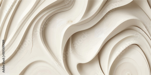 Modern abstract carved wood texture background with flowing organic wave design and smooth natural wooden surface