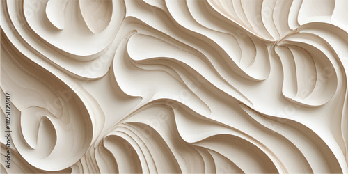 The gentle embrace of sculpted wood a soothing landscape of flowing lines evoking tranquility and natural beauty in warm